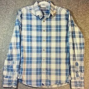 UNTUCKit Blue and White Plaid Men's Shirt